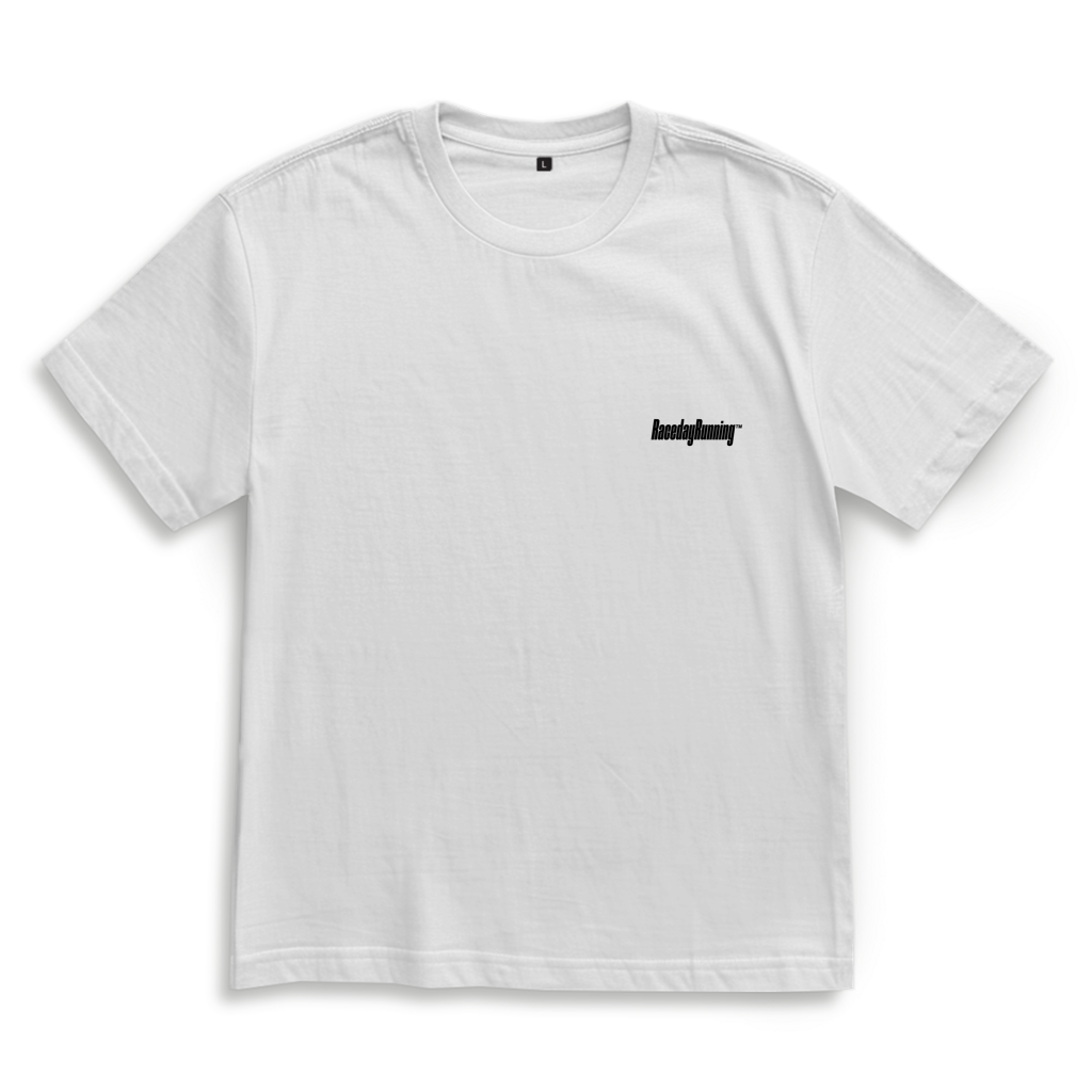 Oversize T-Shirt "I run so I can eat" white