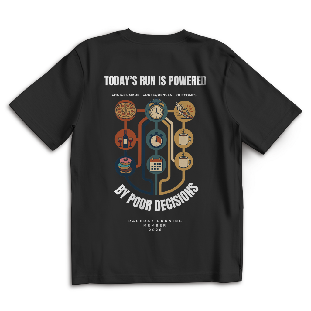 Oversize T-Shirt "Today's run is powered" black