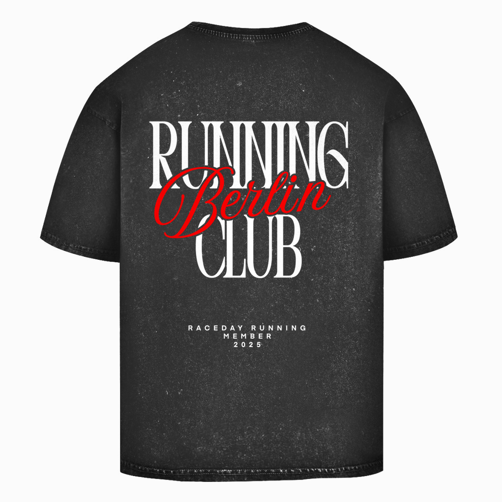 Oversize Washed Running Berlin Club Black Top